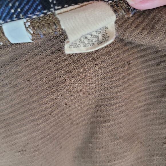 Gilded Intent Oversized Size XS Corduroy Plaid Brown Shacket Utility Grunge - Picture 9 of 9